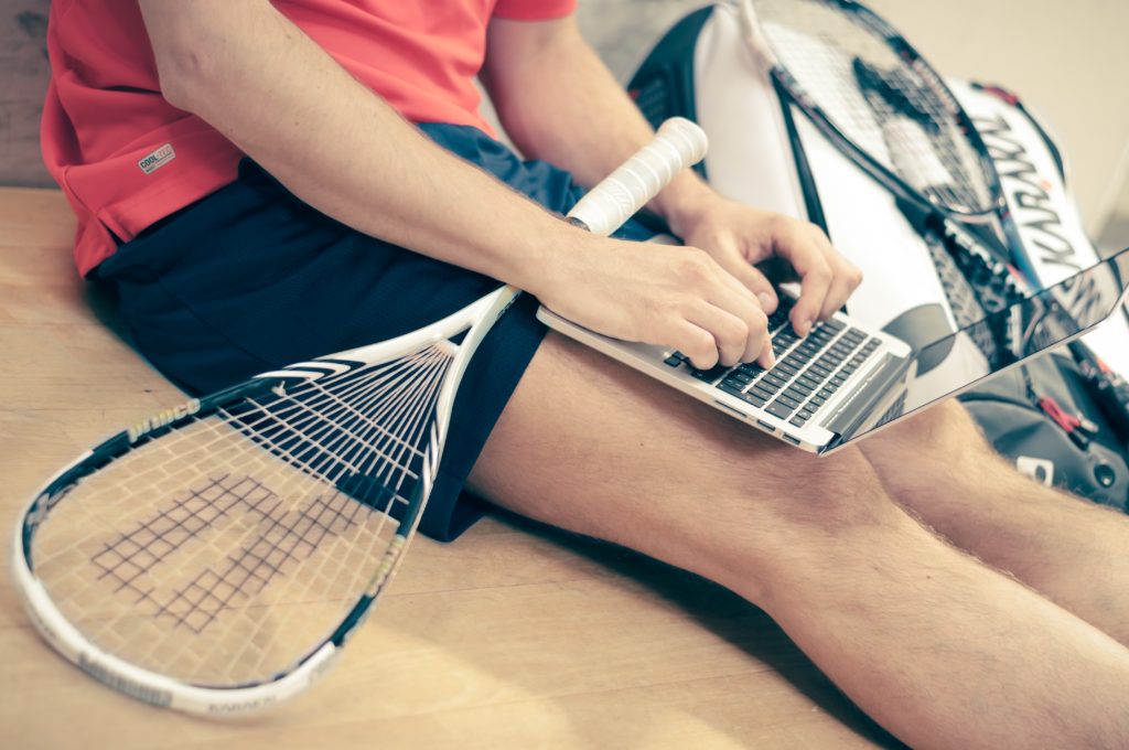 kid playing squash