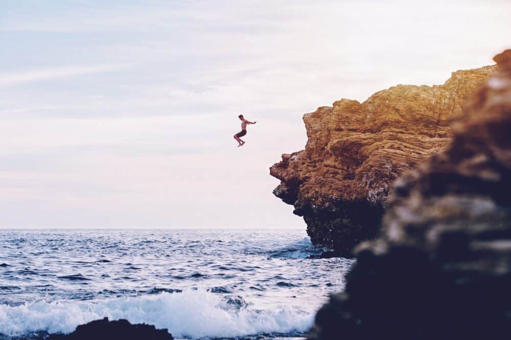 cliff jumping