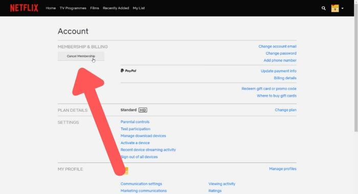 Cancel Netflix Membership