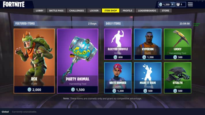 Fortnite Virtual Store