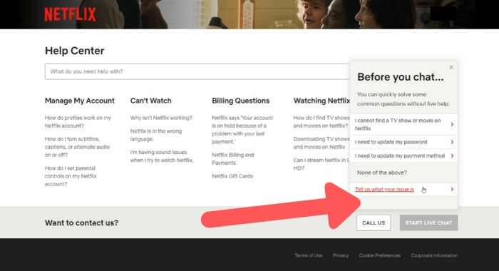 Netflix Live Chat Support