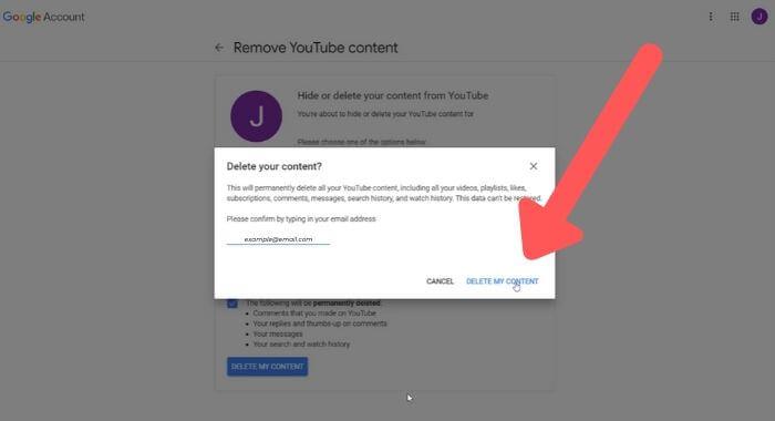 YouTube Deletion Confirmation
