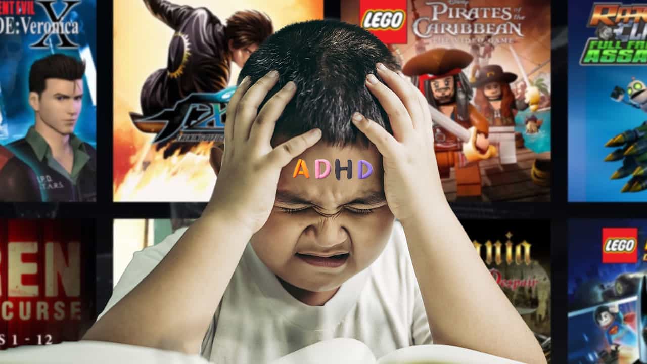 kid with adhd thinking of video games