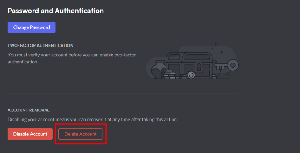 disable discord account