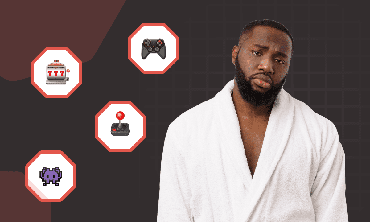 black man feeling lazy from gaming