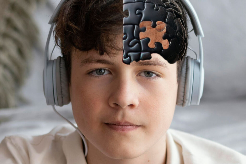 gamer with brain exposed