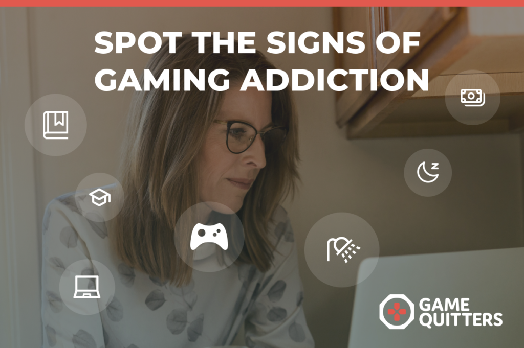 mom learning to spot the signs of gaming addiction